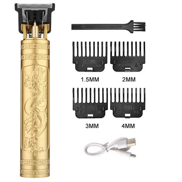 Vintage-Style Cordless Hair Clipper with USB Charging