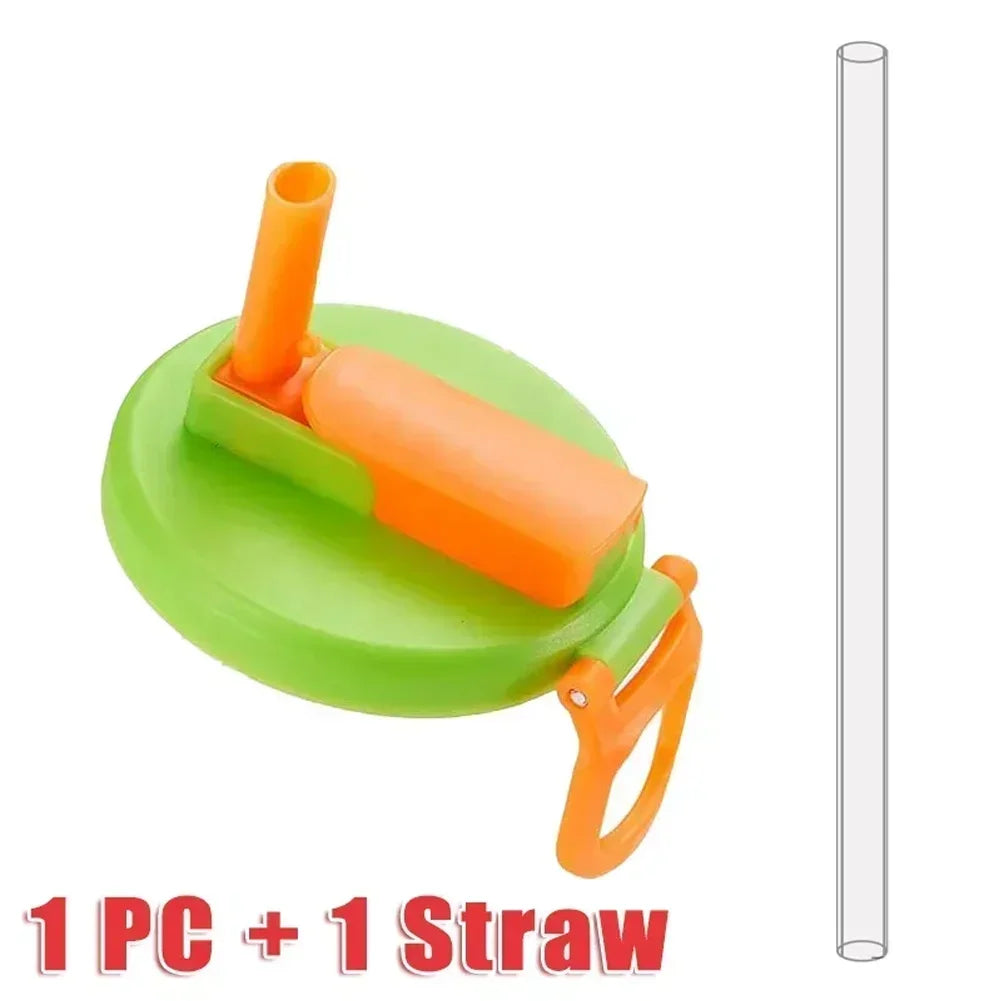 Reusable Silicone Can Lids with Built-In Straw – Standard Can Size