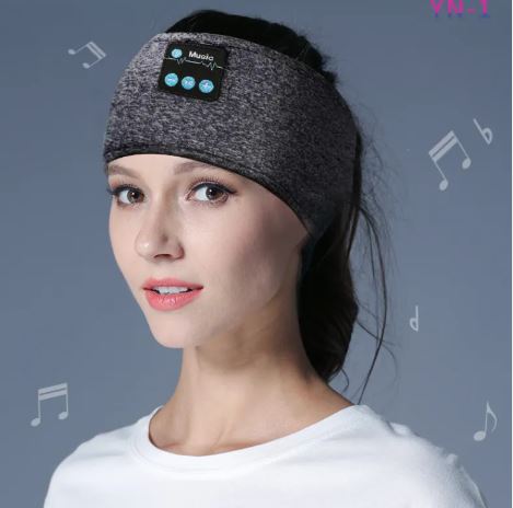 Bluetooth 5.0 Wireless Sports Headband with Built-In Speaker