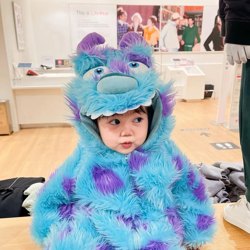 Cozy Hooded Animal Baby Jumpsuit with Front Zipper