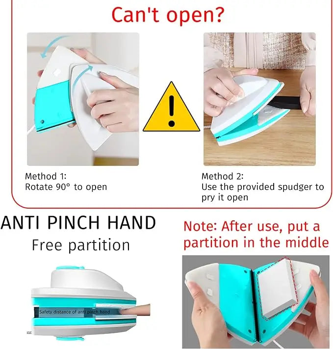 Double-Sided Magnetic Window Cleaner with Auto Drainage