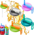 Reusable Silicone Can Lids with Built-In Straw – Standard Can Size