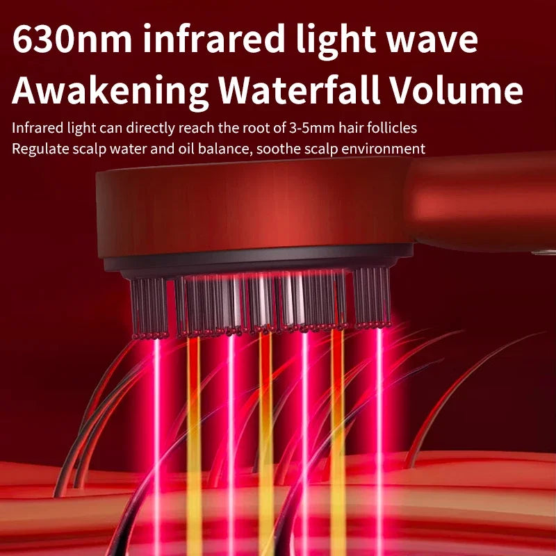 Red Light Scalp Massage Comb with Heat and Serum Infusion