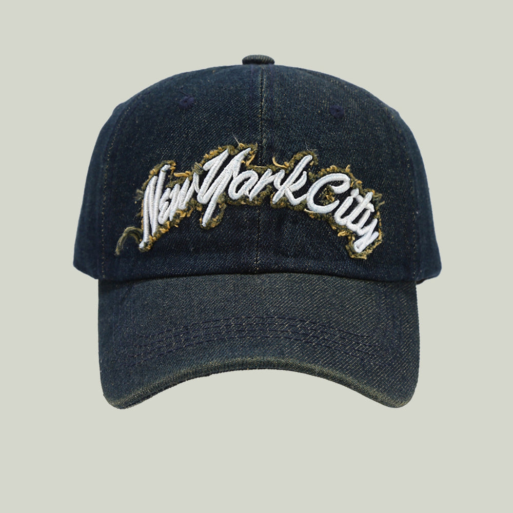 Men's And Women's Matching Embroidered Lettered Edge Decorative Fashion Trend Baseball Cap - Suitable For All Seasons