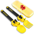 Car-Themed Toddler Fork and Spoon Set – Self-Feeding Utensils