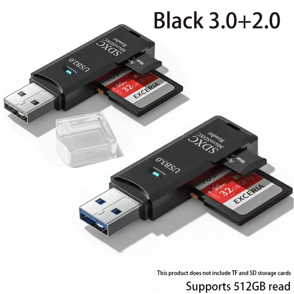 2-in-1 USB 3.0 Card Reader for MicroSD and SD Cards