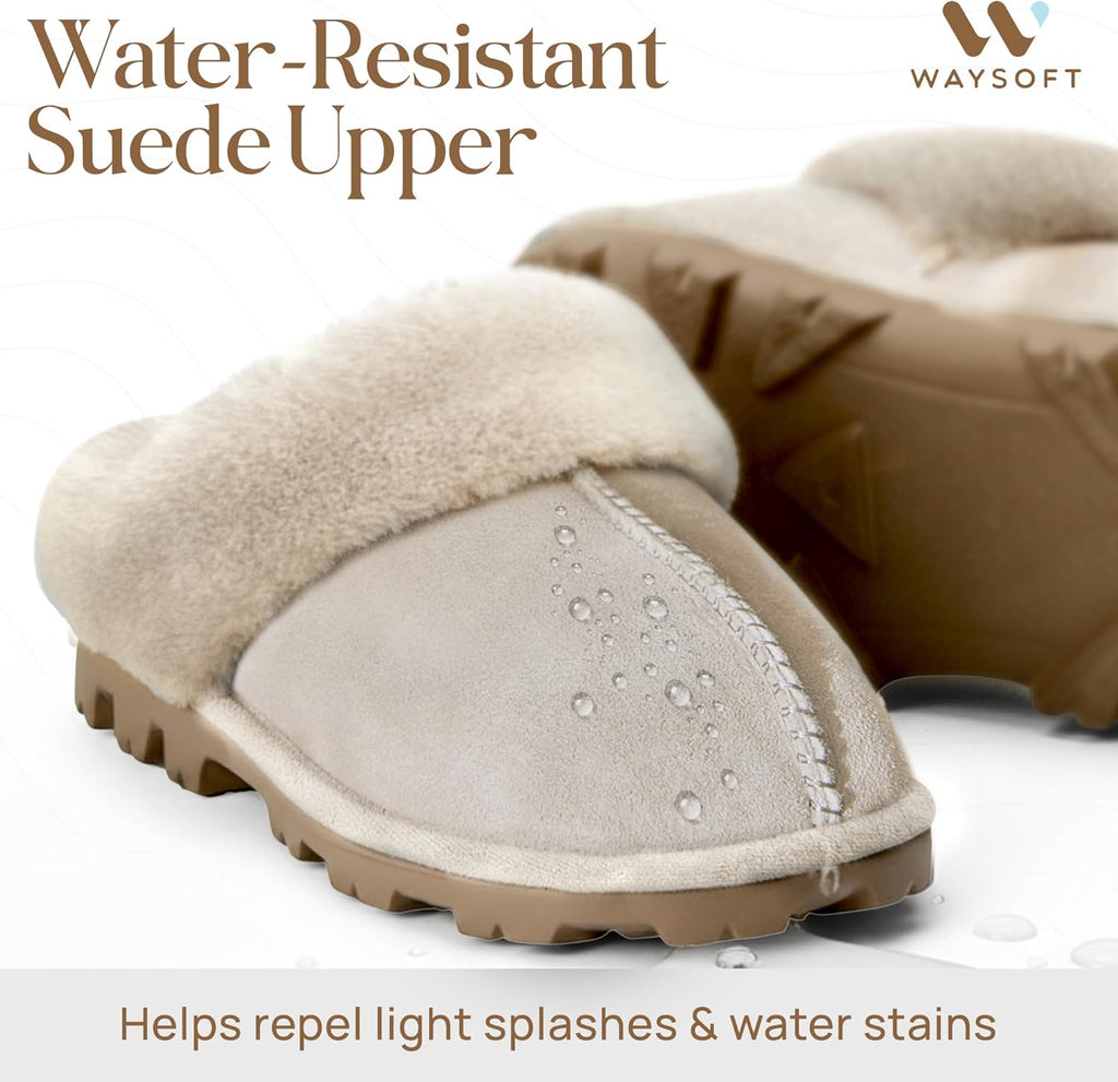 Women'S Genuine Australian Sheepskin Slippers, 18Mm Wool Pile, Memory Foam, Durable Anti-Slip EVA Sole
