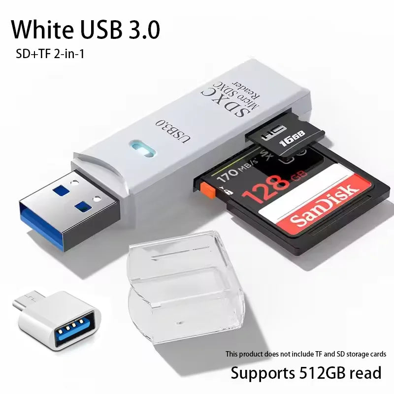 2-in-1 USB 3.0 Card Reader for MicroSD and SD Cards