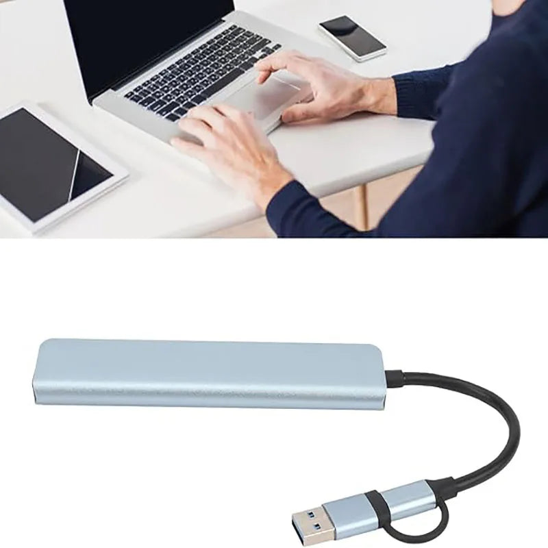 8-in-1 USB-C Hub with USB Ports, SD Card Reader, and Audio Jack