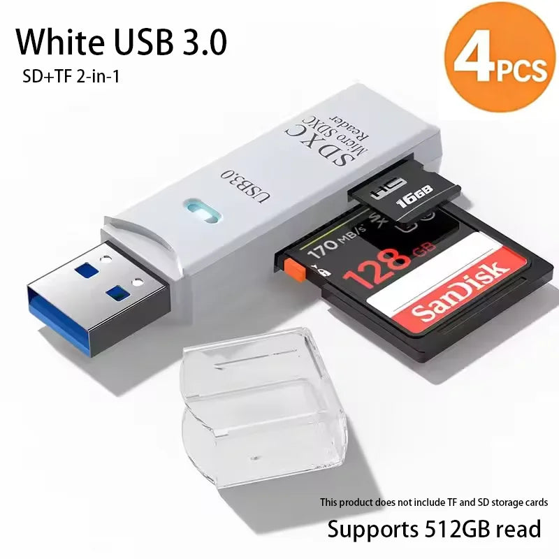 2-in-1 USB 3.0 Card Reader for MicroSD and SD Cards