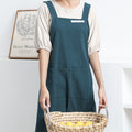 Cotton-Linen Home Smock Vintage Tie-Free Apron