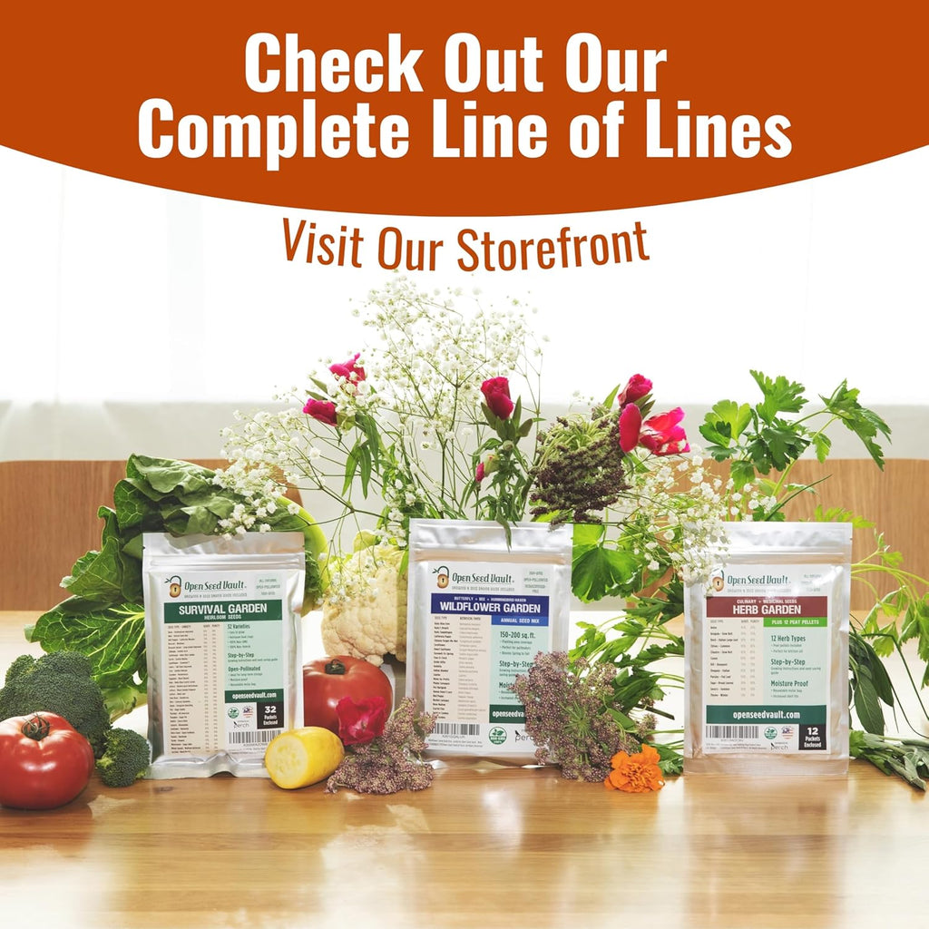 |15,000 Heirloom Seeds | 32 Seed Types | Survival Seeds | 2026 Season | Non GMO Vegetable and Fruit Seeds | Planting Outdoor & Indoor Garden