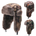 Windproof Mens And Womens Outdoor Thickened Leaf-Camouflage Lei Feng Cap