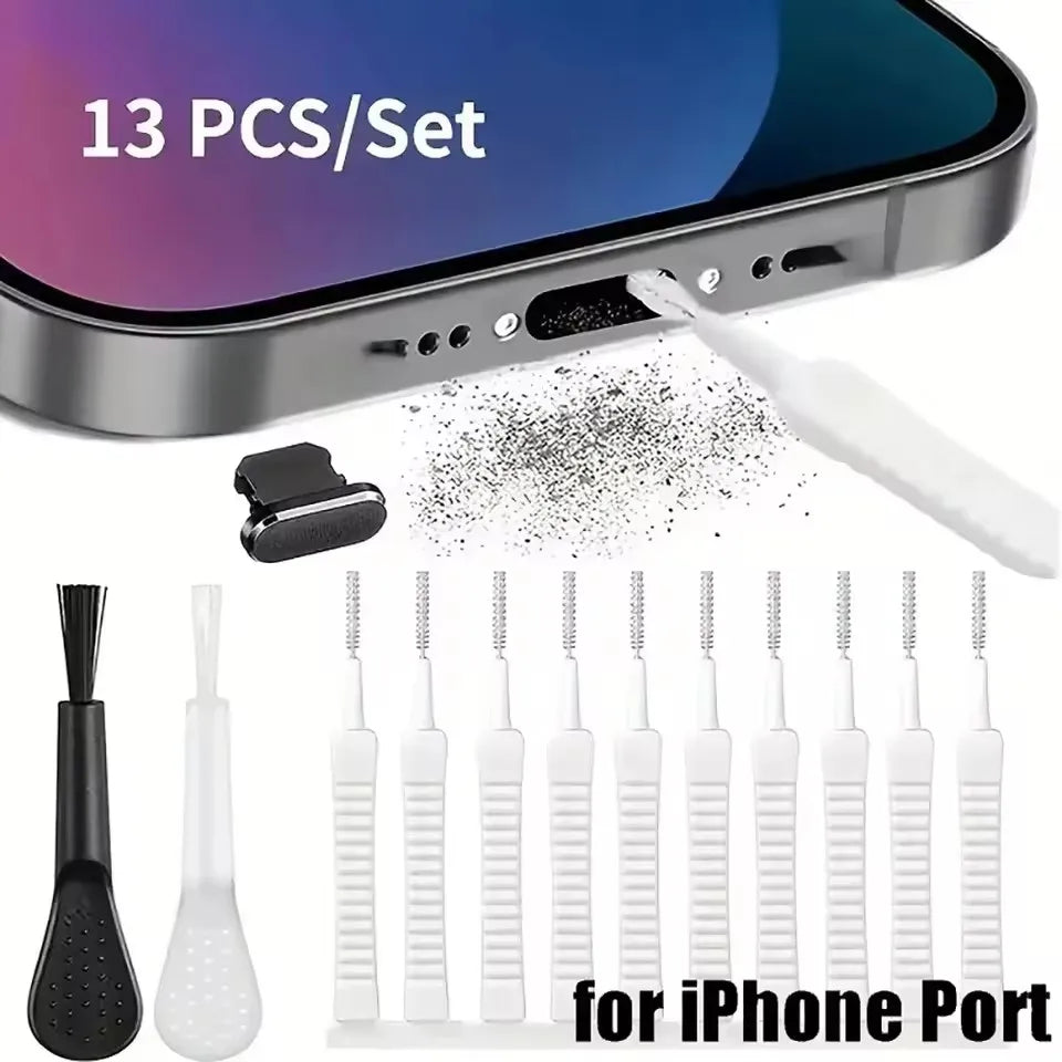Phone and Earbuds Cleaning Kit with Dust Plugs – Charging Port Cleaner