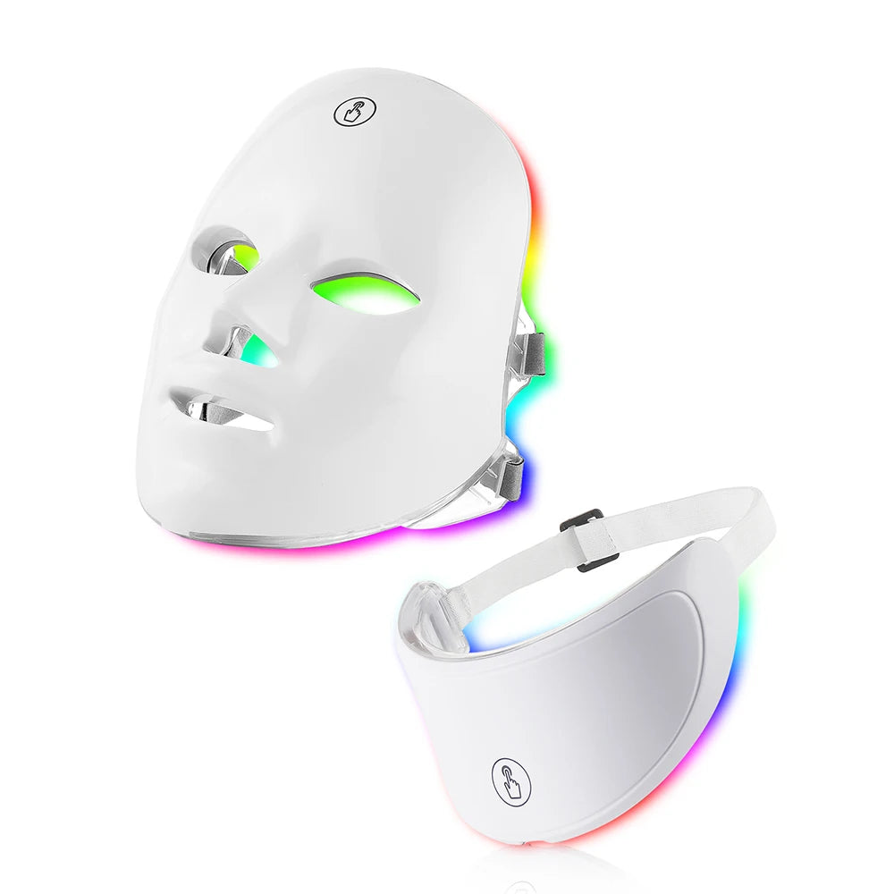 7-Color LED Light Therapy Facial Mask with Neck Coverage