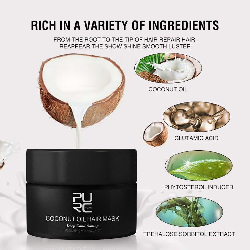 Coconut Oil Deep Conditioning Hair Mask for Frizz and Damage Repair