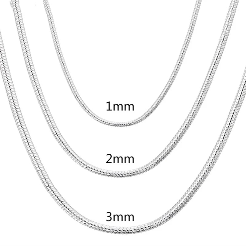 Silver Snake Chain Necklace – Sleek Minimalist Style