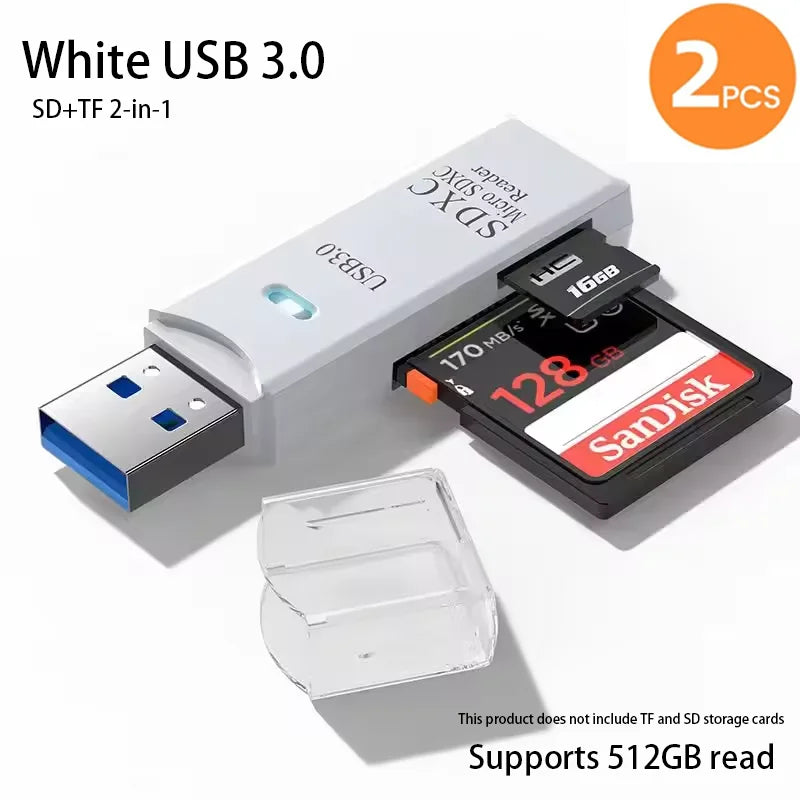 2-in-1 USB 3.0 Card Reader for MicroSD and SD Cards