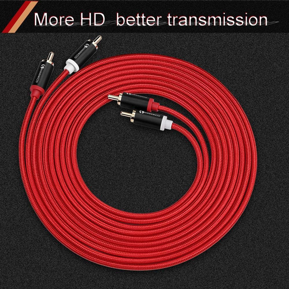 RCA Cables,Stereo Audio Cable 2 Male to 2 Male, for Amplifiers, Home Stereo Sound Systems,Speakers,Hi-Fi Systems 3M