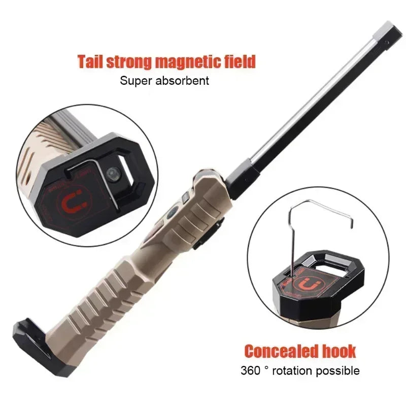 Folding COB LED Work Light – Rechargeable with 7 Lighting Modes