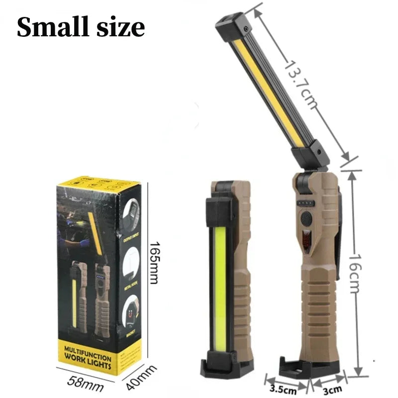 Folding COB LED Work Light – Rechargeable with 7 Lighting Modes