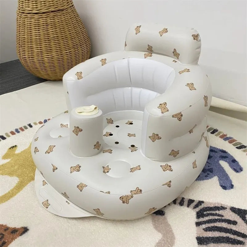 Inflatable Baby Seat Chair with Built-In Air Pump – Ages 6–24 Months