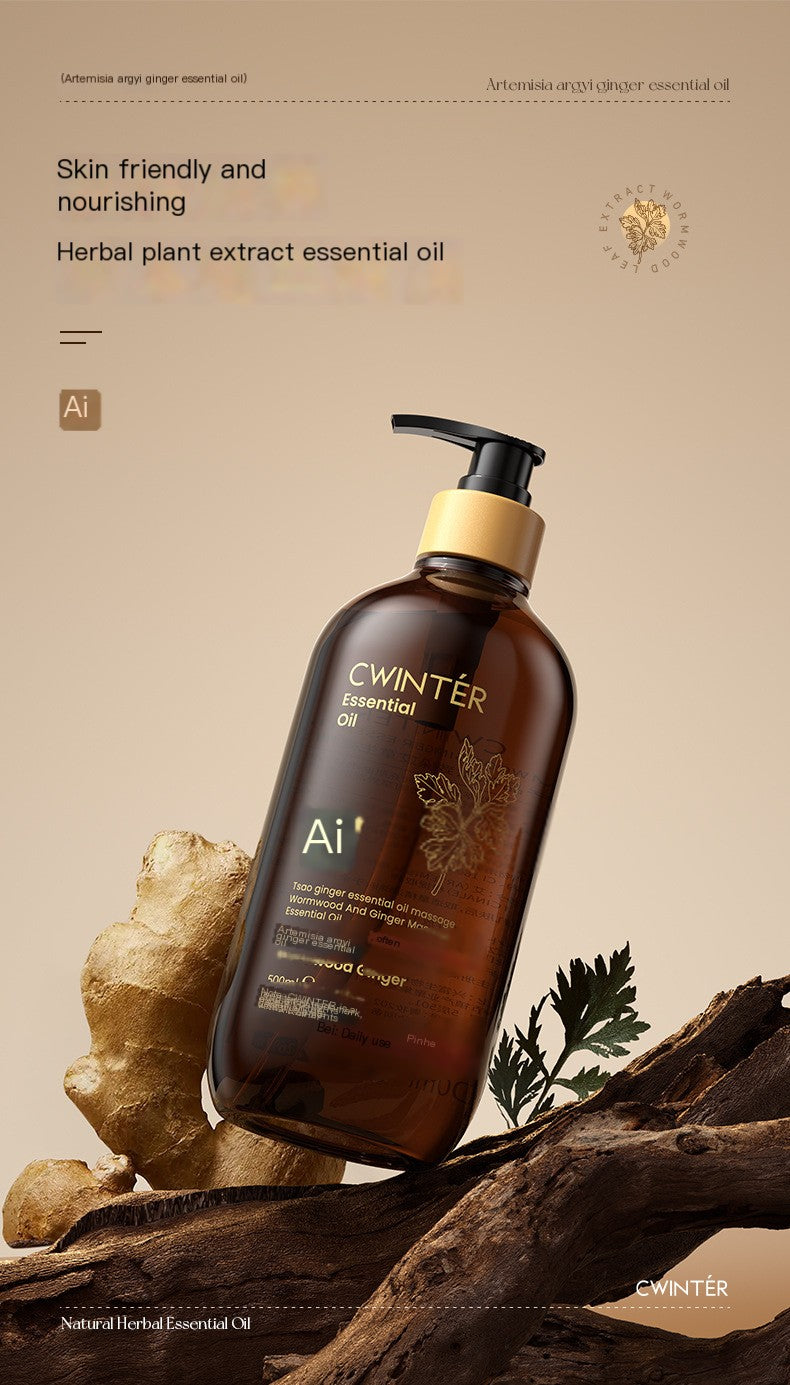 Ginger and Wormwood Body Massage Oil – 500ml Plant-Based Formula