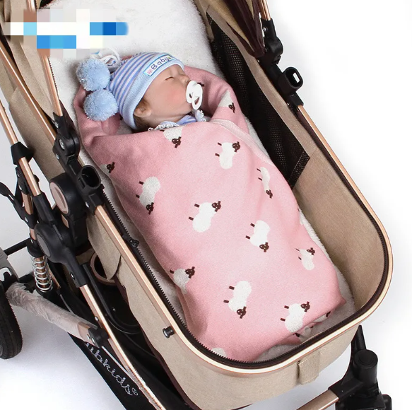 Baby Sheepskin Blanket with Windproof Protective Cover