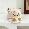 Baby Three-dimensional Frog Eyes Smiling Face Soft Brimmed Baseball Cap For Boys And Girls Baby Cartoon Musical Note Cas
