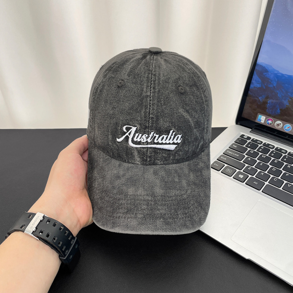 Monochromatic Individuality Frayed Letter Embroidery Washed-out Vintage Trend Fashion Holey Brim Baseball Cap Street Tra