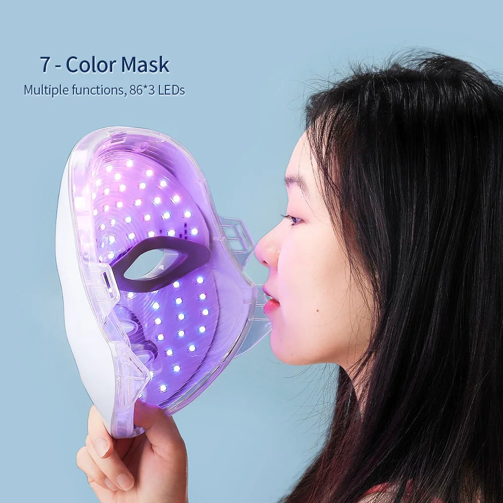 7-Color LED Light Therapy Facial Mask with Neck Coverage
