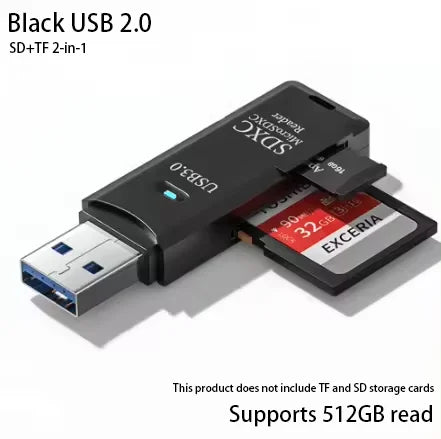 2-in-1 USB 3.0 Card Reader for MicroSD and SD Cards