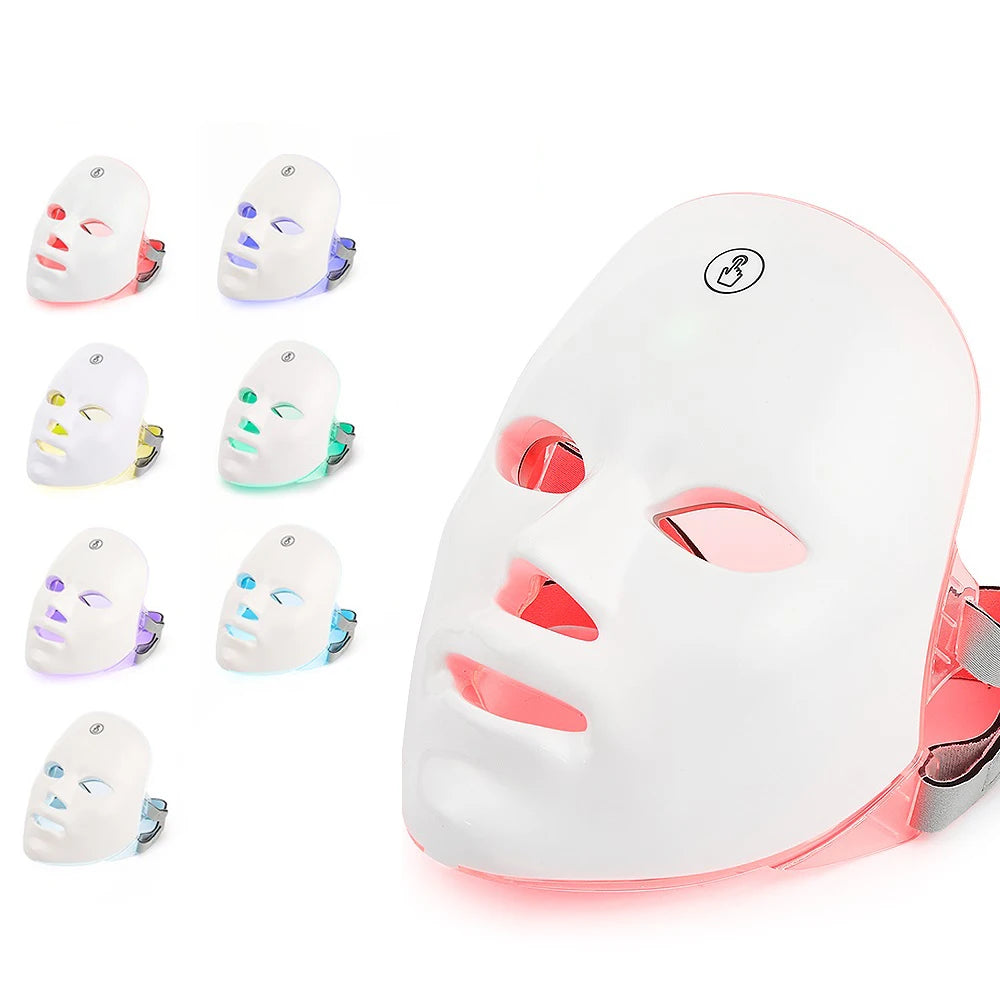 7-Color LED Light Therapy Facial Mask with Neck Coverage