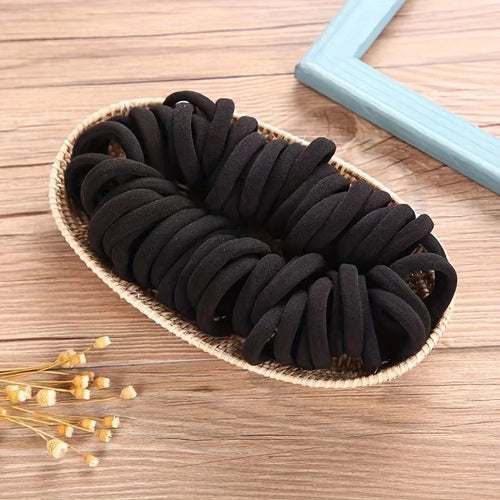 Boho Seamless Elastic Hair Ties – Thick and Gentle, 50 or 100 Pack