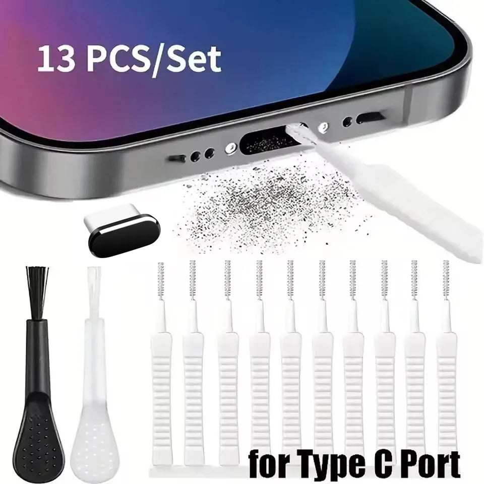 Phone and Earbuds Cleaning Kit with Dust Plugs – Charging Port Cleaner