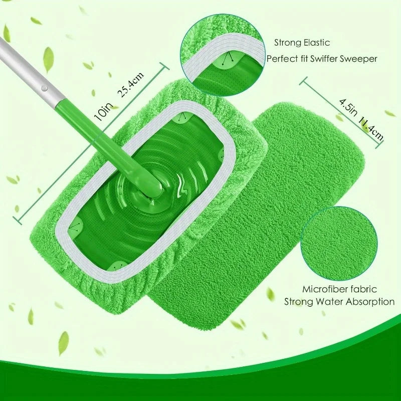 Reusable Microfiber Mop Pads with High Water Absorption – 4 Pack