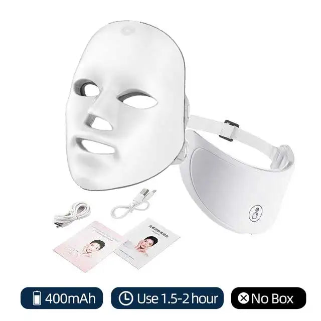 7-Color LED Light Therapy Facial Mask with Neck Coverage